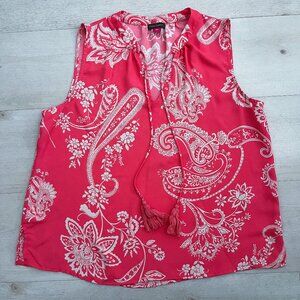Vince Camuto Brink-Pink Women's Sleeveless Blouse Size Large
